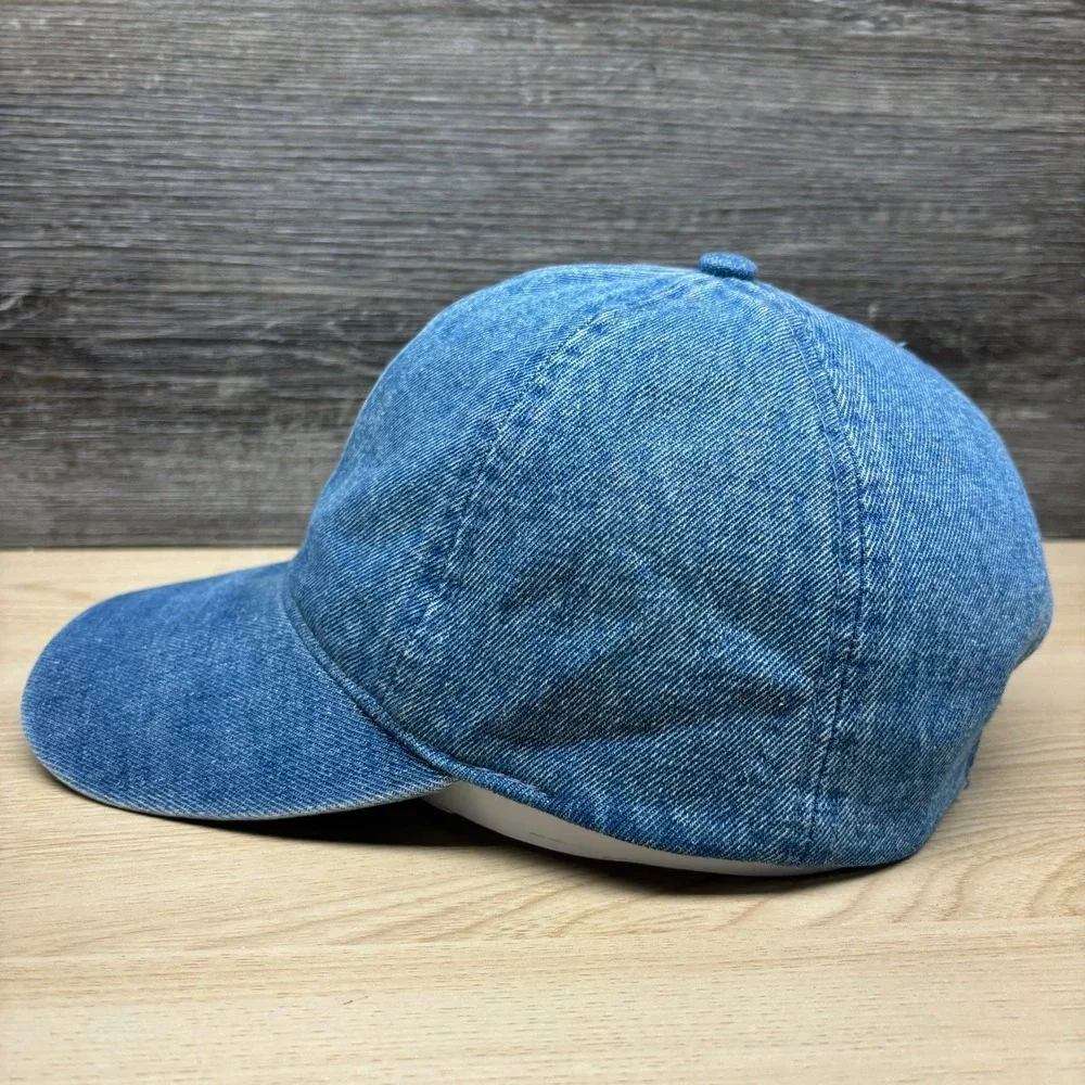 The Hatter‎ Company Hat Cap Strap Back Blue Plain Denim Lifestyle Casual Dad Hat